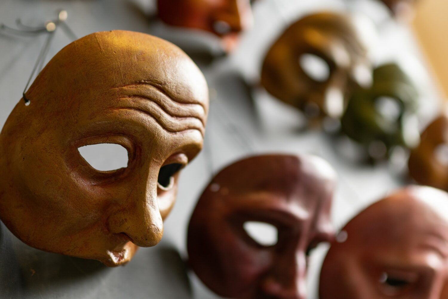 Close up of masks