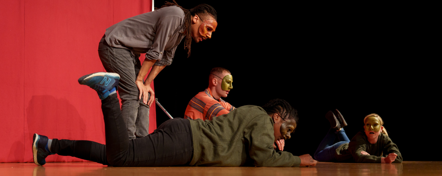 Actors on the stage in mask