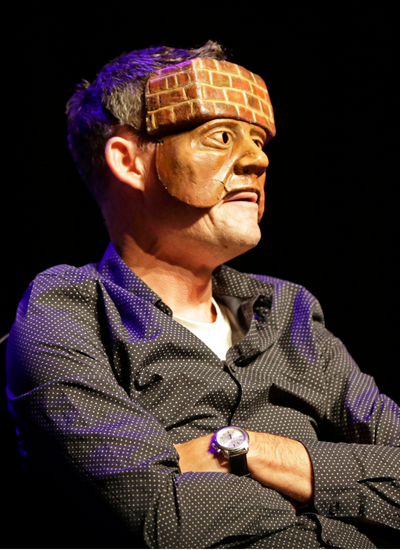 Andy wearing a fragment mask